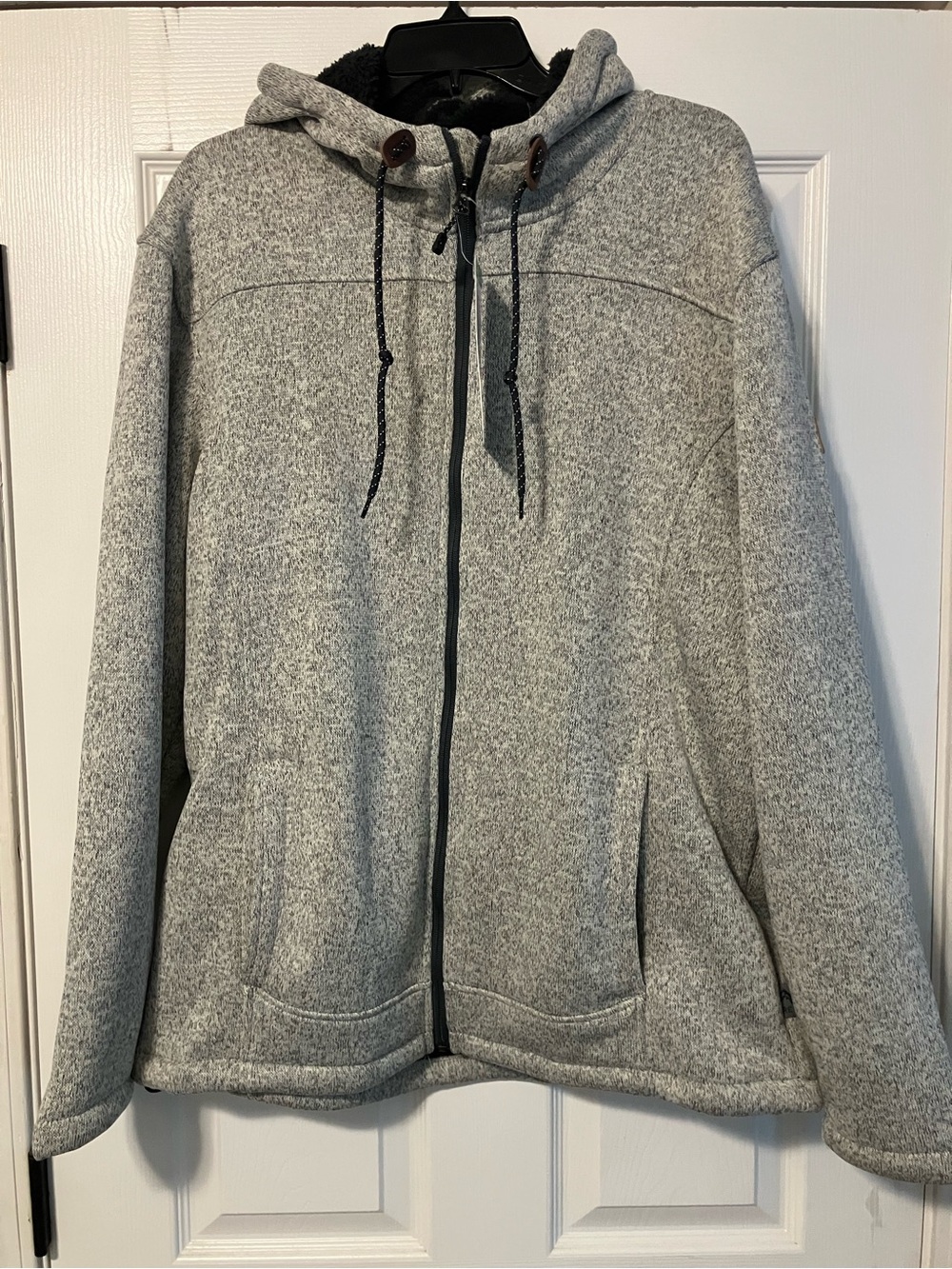Rugged Elements Mountain Gray Fleece Mens Hoodie XL Sherpa Lined Mountain NWT!
